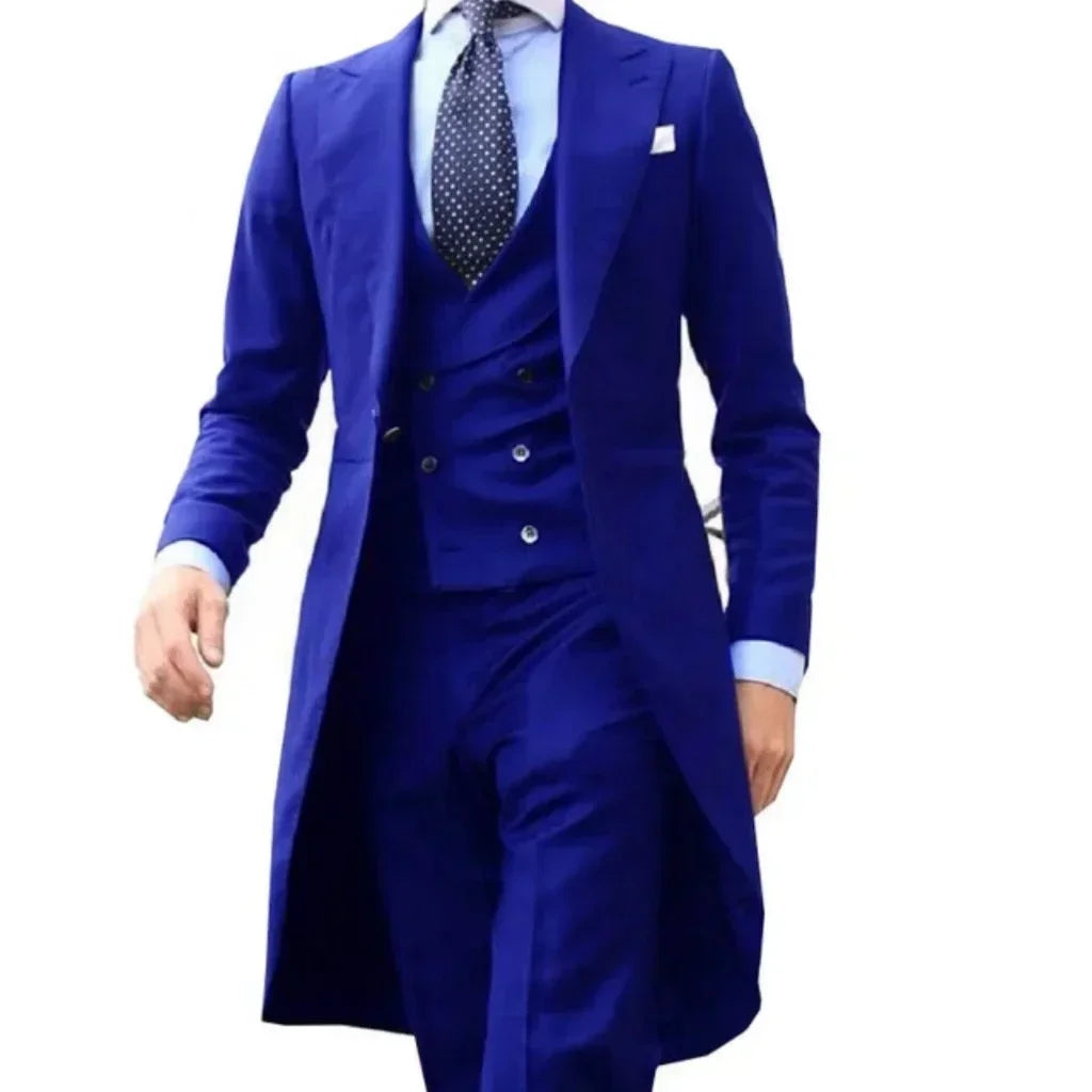 Traje de Hombre 3 Piezas Peak Lapel Cola Larga Formal