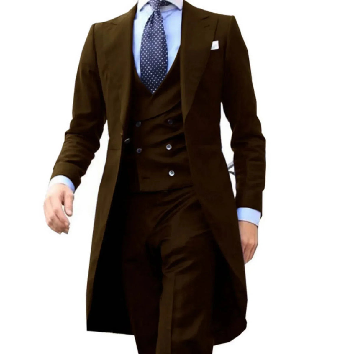 Traje de Hombre 3 Piezas Peak Lapel Cola Larga Formal