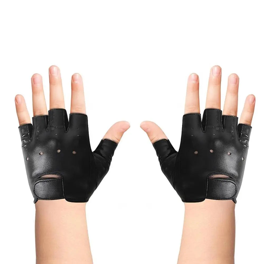 DOMEN Guantes Cuero Sintético Sin Dedos Unisex - Moto, Fitness - Corporación Turística