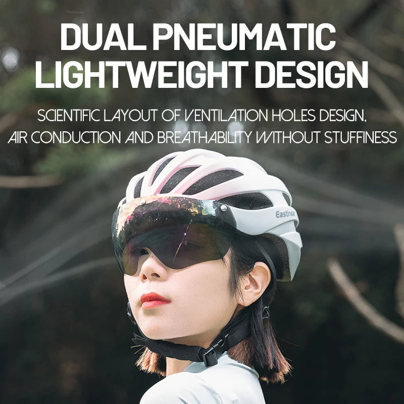 Casco Eastinear con Gafas Magnéticas: Seguridad y Estilo Ciclismo - Corporación Turística