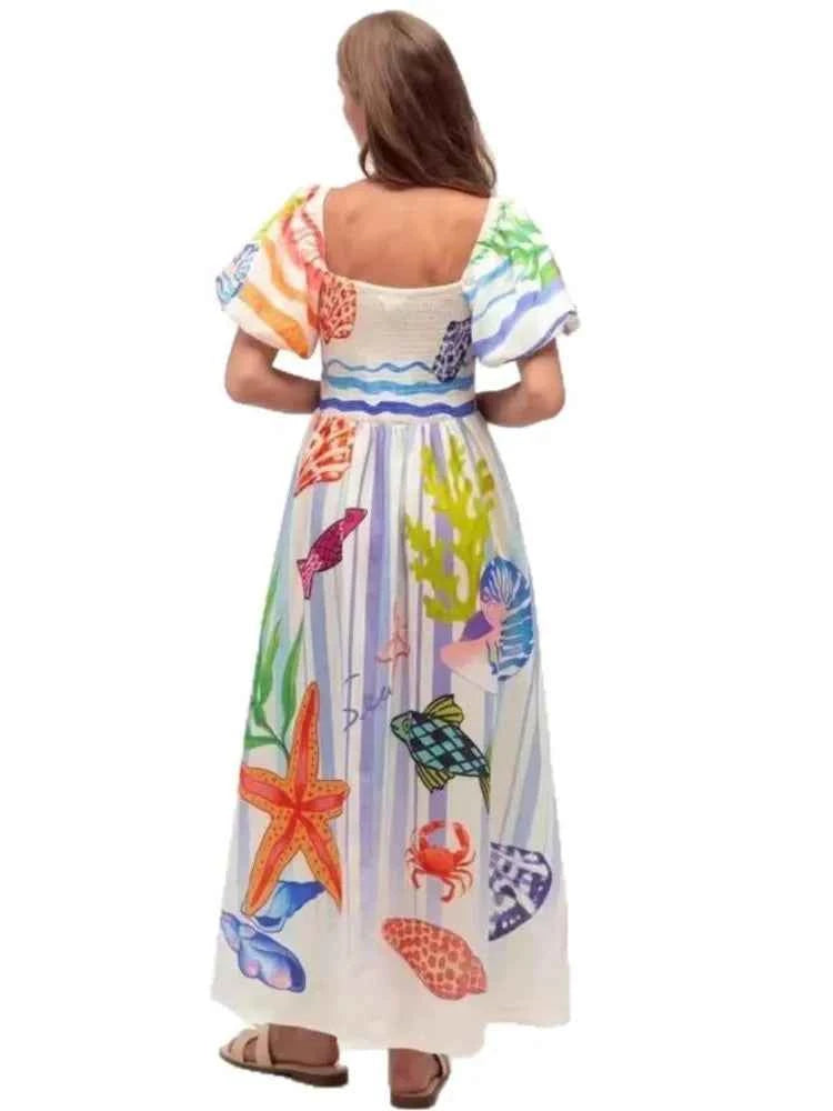 Vestido Maxi de Playa Estampado 2026 | Fansumgo | Estilo Bata