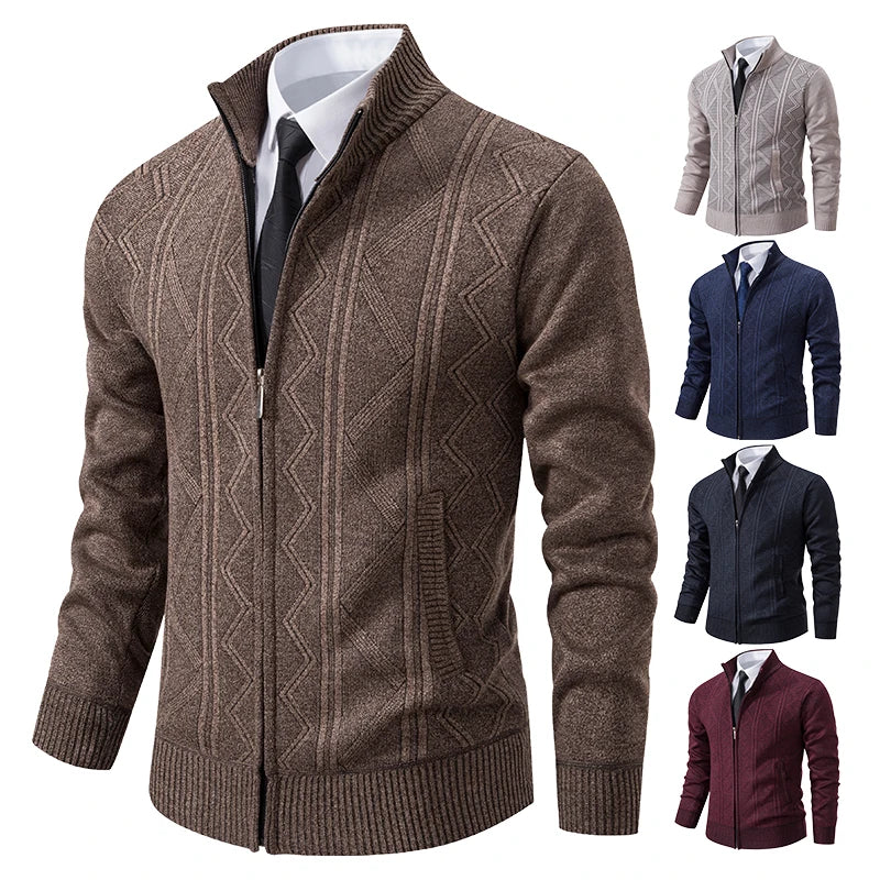 Chaqueta Punto Gruesa Hombre FAVOCENT Cuello Levantado Invierno - Corporación Turística