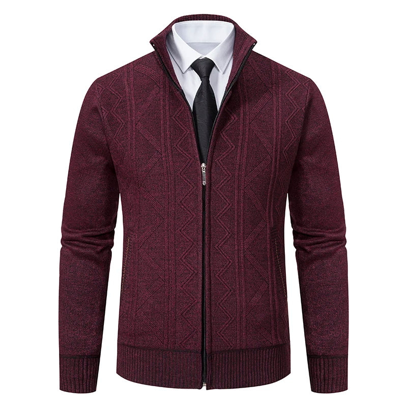 Chaqueta Punto Gruesa Hombre FAVOCENT Cuello Levantado Invierno - Corporación Turística
