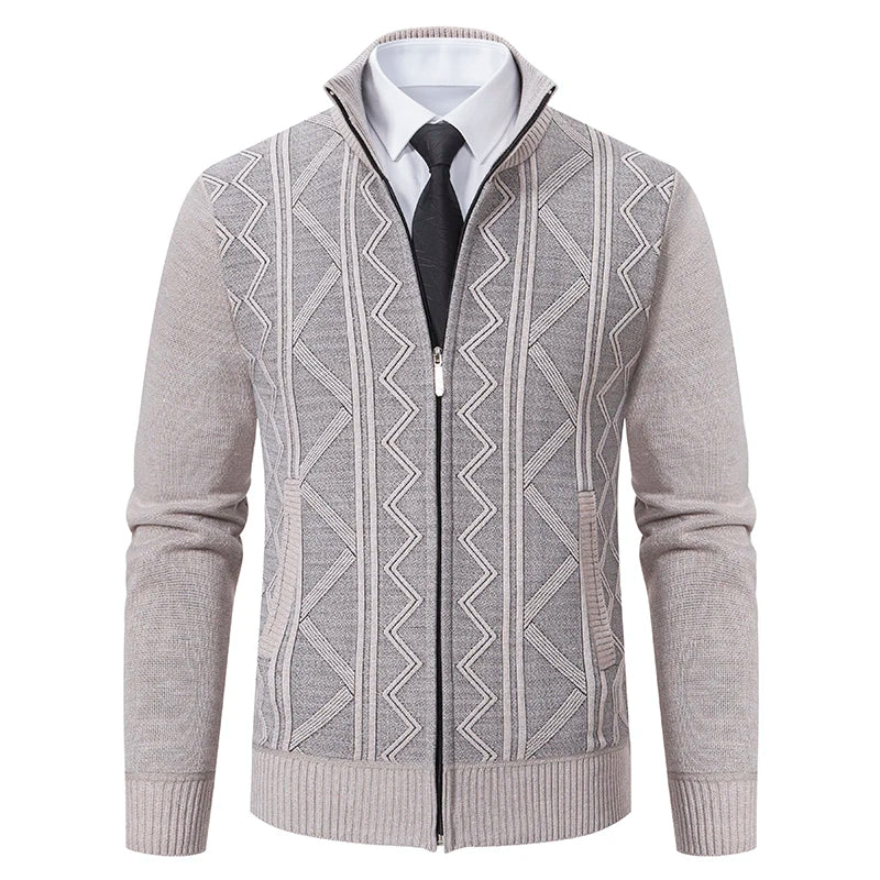 Chaqueta Punto Gruesa Hombre FAVOCENT Cuello Levantado Invierno - Corporación Turística