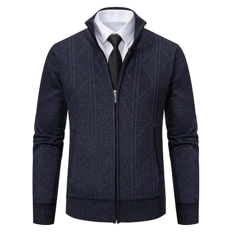 Chaqueta Punto Gruesa Hombre FAVOCENT Cuello Levantado Invierno - Corporación Turística