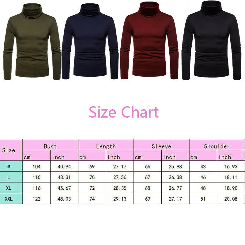 Suéter Cuello Alto Hombre Casual Térmico Manga Larga Ajustado Goocheer - Corporación Turística