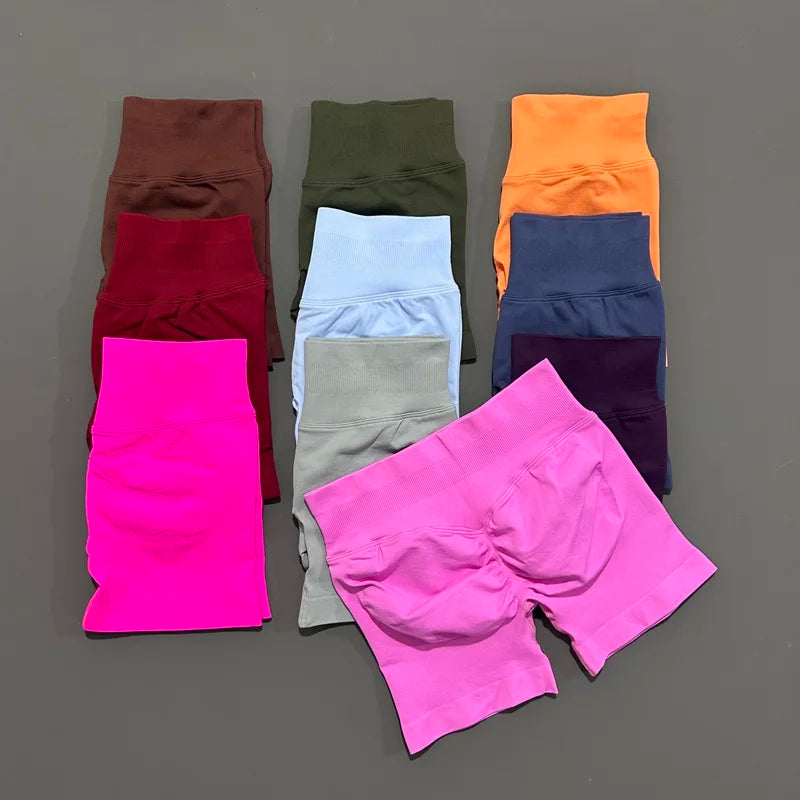 Shorts Deportivos HISTELLO 4.5" Mujer Push-Up - Leggings Yoga Sin Costuras - Corporación Turística