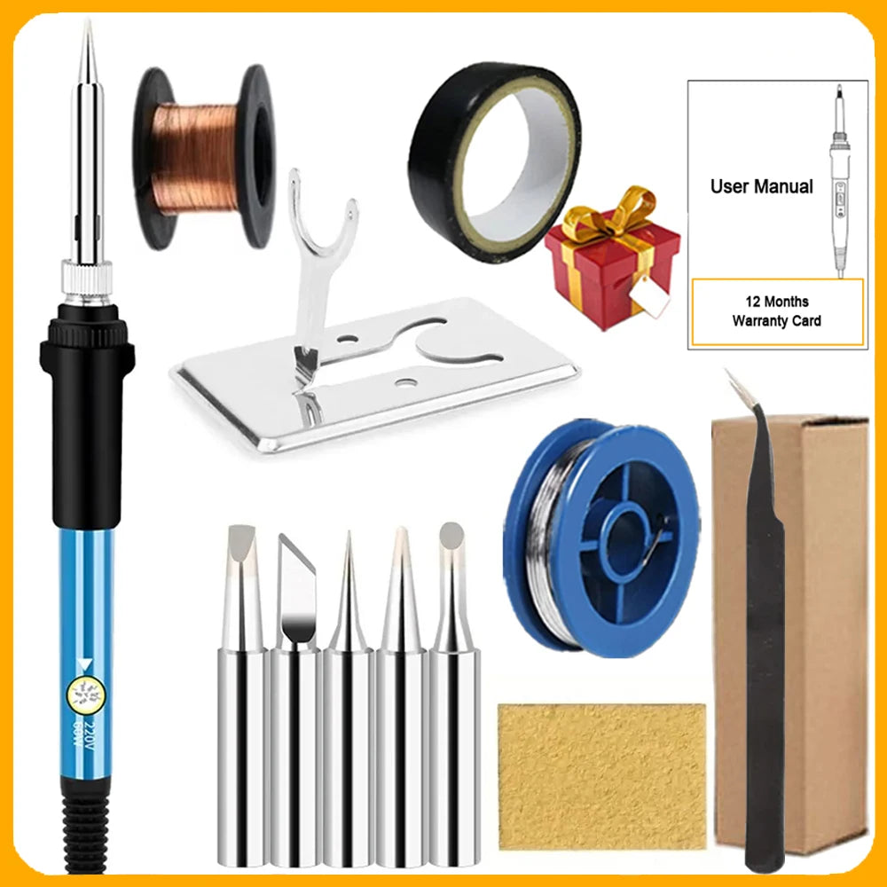 Kit Soldadura Eléctrica 60W HYOXL Temp. Ajustable 10/16/20-en-1 - Corporación Turística