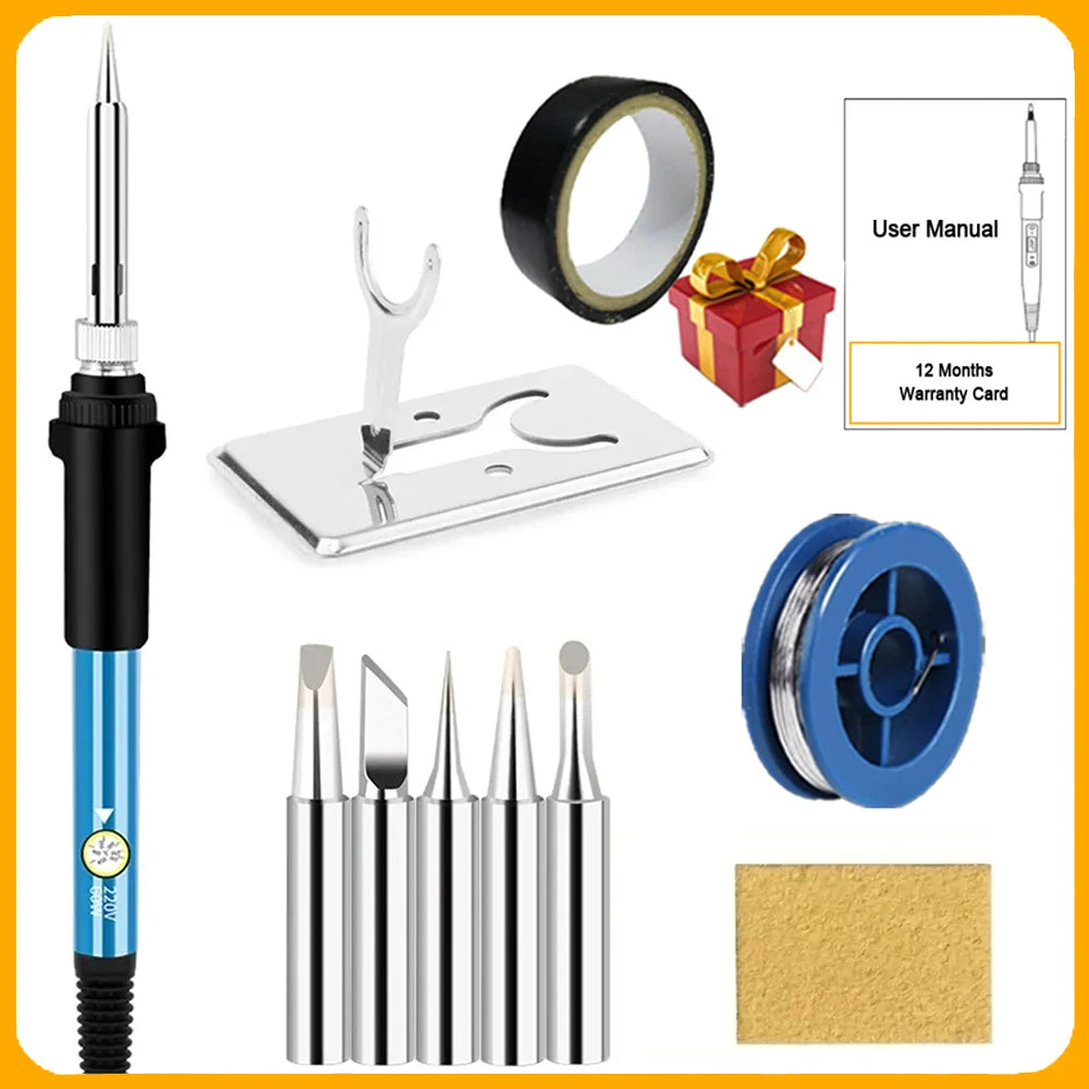 Kit Soldadura Eléctrica 60W HYOXL Temp. Ajustable 10/16/20-en-1 - Corporación Turística