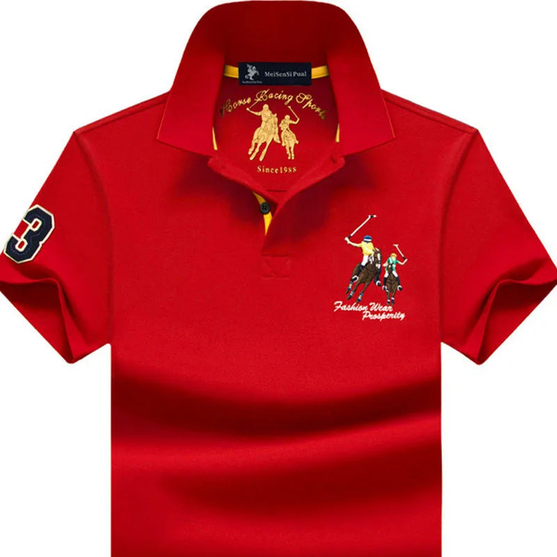 Camiseta Polo Hombre Algodón Talla Grande Bordada - Casual Verano - Corporación Turística