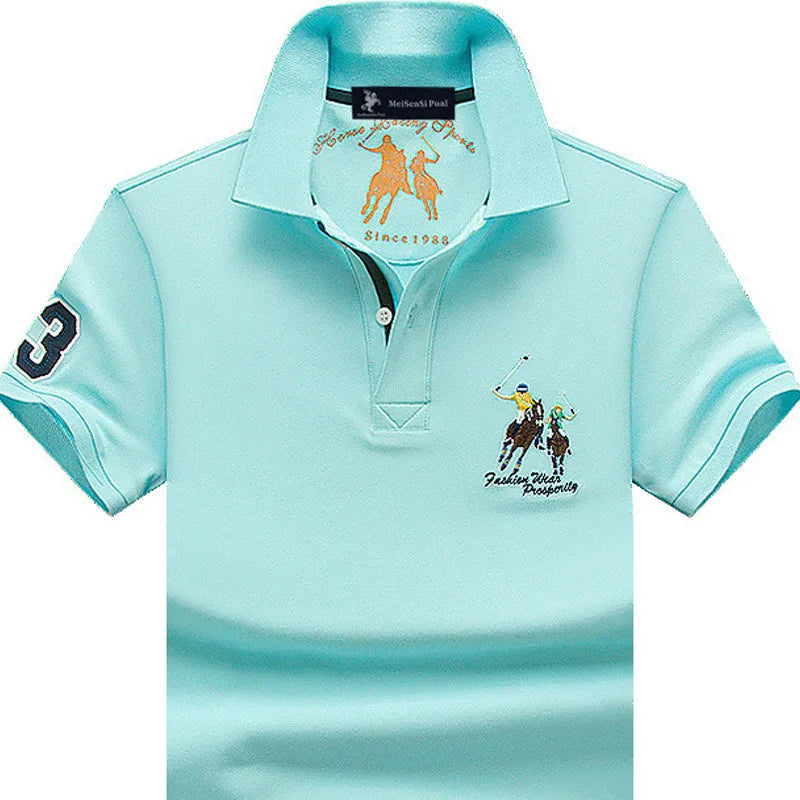 Camiseta Polo Hombre Algodón Talla Grande Bordada - Casual Verano - Corporación Turística