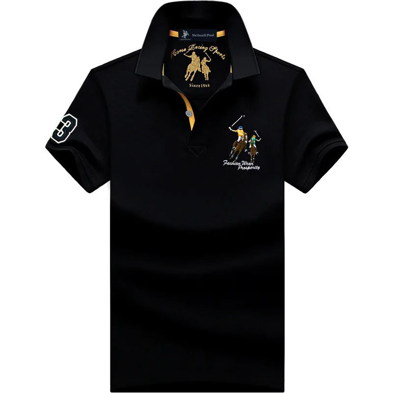 Camiseta Polo Hombre Algodón Talla Grande Bordada - Casual Verano - Corporación Turística