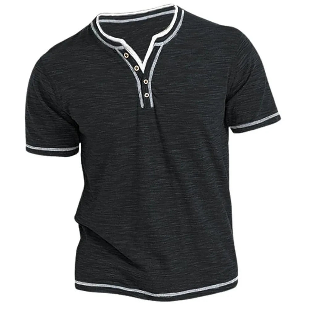 Camiseta Henley V-Neck Hombre King Billion Ajustada Elástica - Corporación Turística