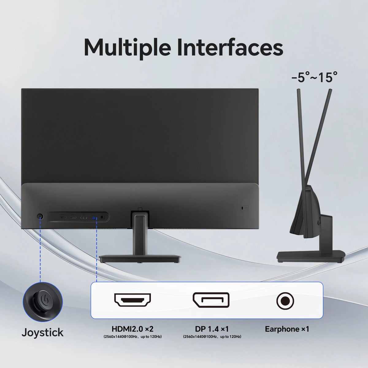 KTC 27-inch QHD IPS computer monitor with 120Hz refresh rate, black display showcasing vibrant visuals and sleek design.