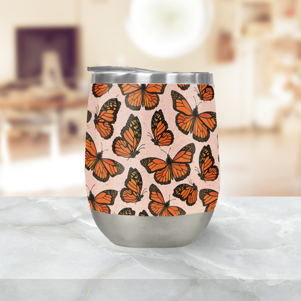 Tumbler Mariposa Monarca 12 oz | DC-Lauren Ullrich Art | Regalo Verano
