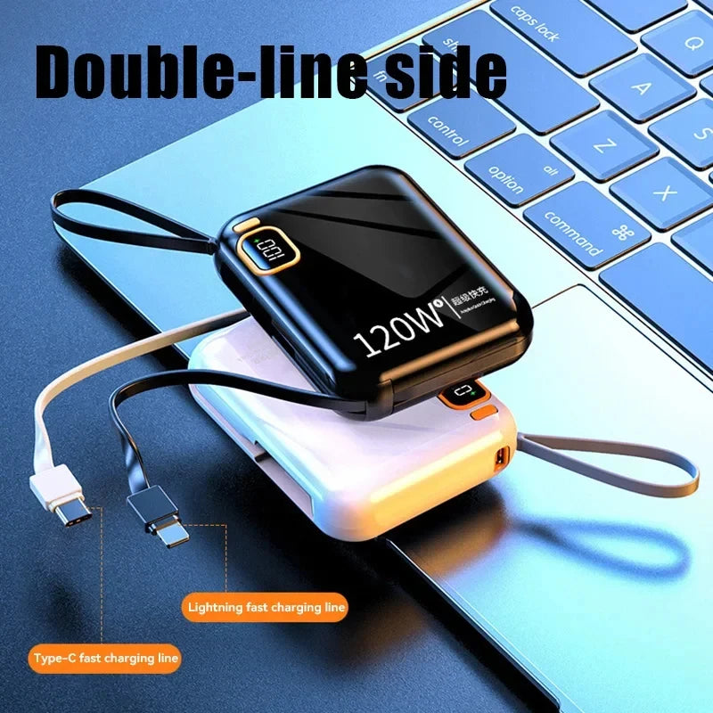 Power Bank 120W 50000mAh Carga Rápida Portátil 2 en 1