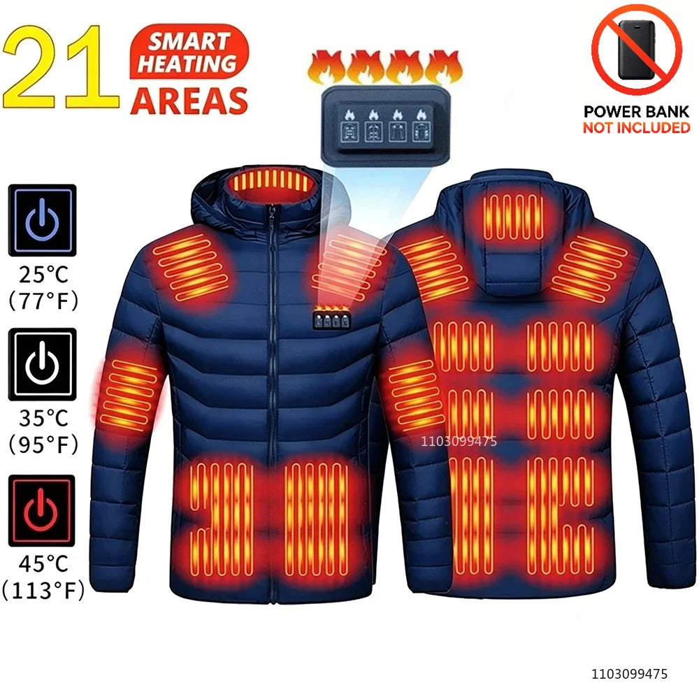 Chaqueta Calefactable 21 Zonas Hombre/Mujer LEOSOXS - Invierno Térmica USB