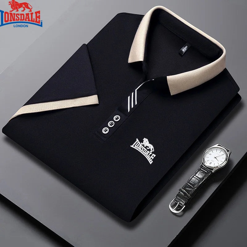 Polo Verano Hombre LONSDALE Manga Corta Bordado Fresco Transpirable