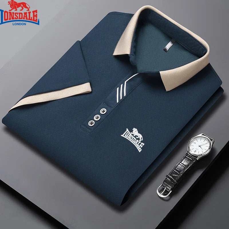Polo Verano Hombre LONSDALE Manga Corta Bordado Fresco Transpirable