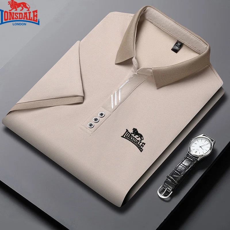Polo Verano Hombre LONSDALE Manga Corta Bordado Fresco Transpirable