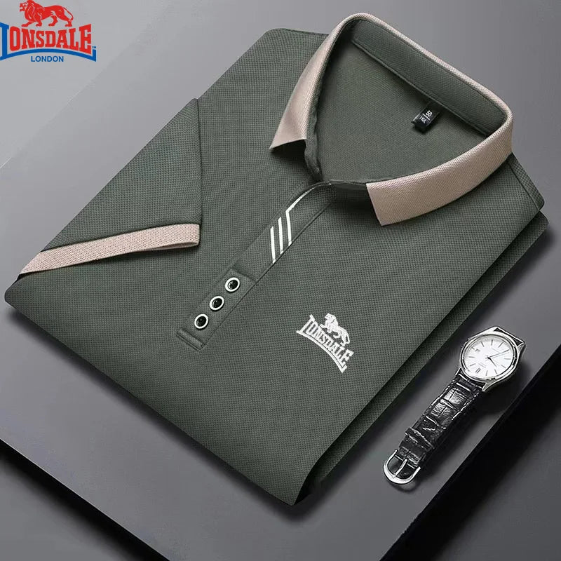 Polo Verano Hombre LONSDALE Manga Corta Bordado Fresco Transpirable