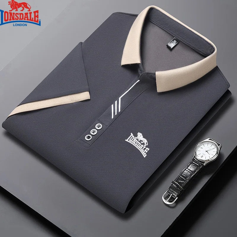 Polo Verano Hombre LONSDALE Manga Corta Bordado Fresco Transpirable