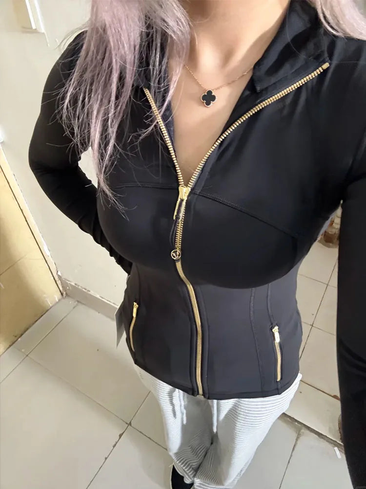 Chaqueta Yoga Mujer LULU FLORA Cremallera Dorada Fitness - Corporación Turística