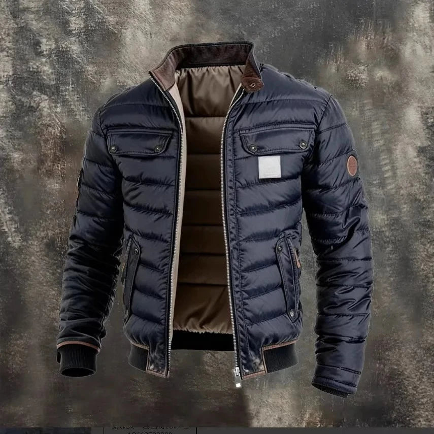 Chaqueta Algodón Hombre Cuello Alto Cálida Invierno 2026 Casual
