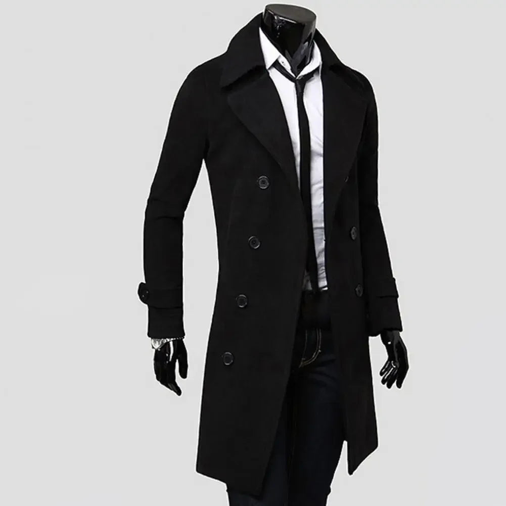 Gabardina Hombre MLSJSHIQI Doble Botonadura Invierno Cálido Casual - Corporación Turística