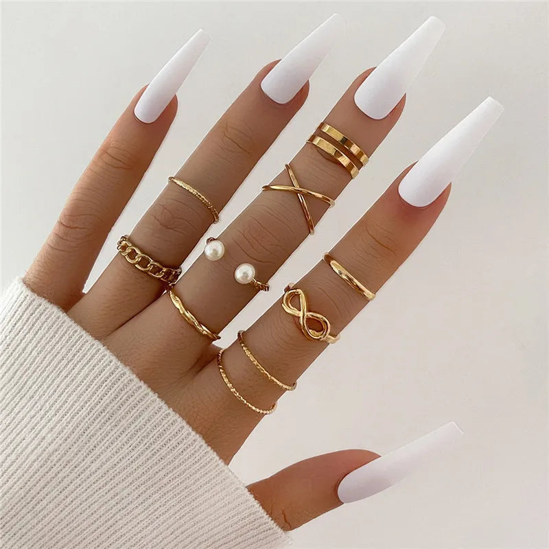 Conjunto Anillos Bohemios Circon Dorados Mujer | Modyle | Regalos Boda - Corporación Turística