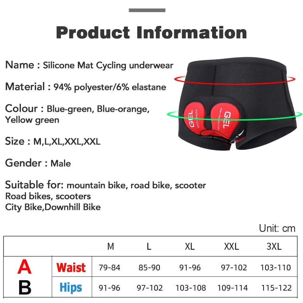 NEWBOLER Ropa Ciclismo Gel 5D Hombre - Transpirable y Antigolpes - Corporación Turística