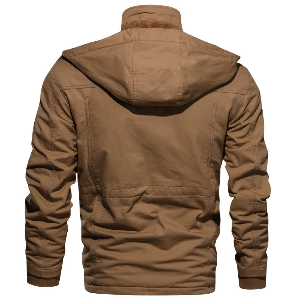 Chaqueta Cargo Invierno Hombre Polar Militar Bolsillos Múltiples