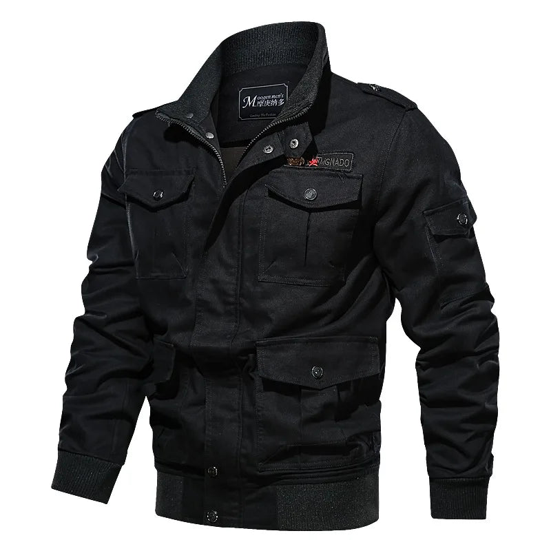 Chaqueta Carga Hombre NITWHD Otoño Militar Bolsillos Cremallera