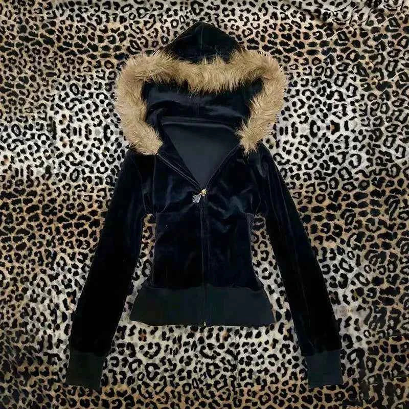 Black Nowsaa women's punk hoodie sweatshirt with vintage urban style and a cozy hood, perfect for casual streetwear.