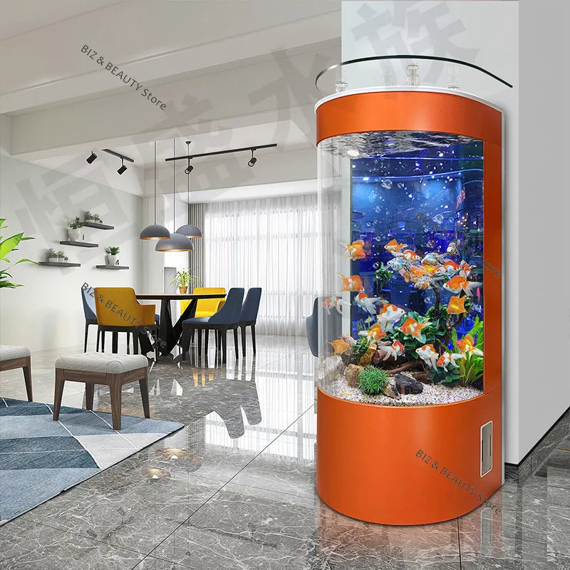 Acuario Semicircular Grande OAKCIA Autolimpieza | Pecera Moderna