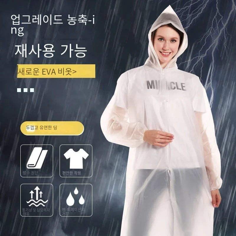 Chubasquero Unisex EVA Negro 145x68cm Impermeable para Acampar