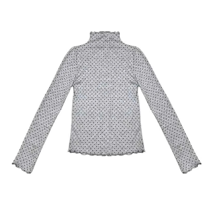 REDDA CHiC Camiseta Grunge Lunares Mujer Otoño Y2k