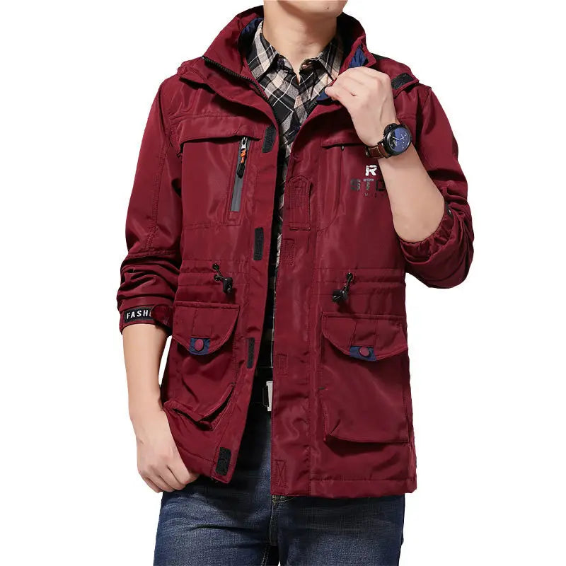 Chaqueta Táctica R windproof Hombre | Impermeable con Capucha | Senderismo