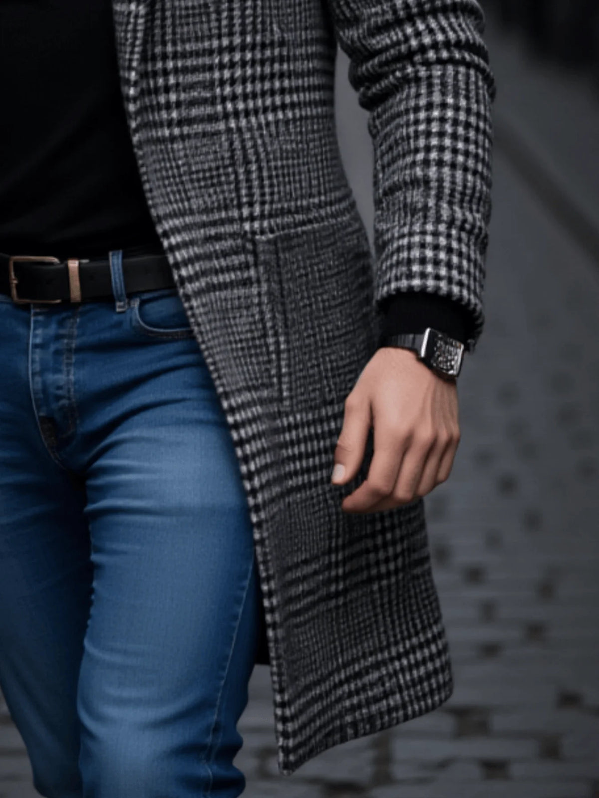 Gabardina Hombre Cuadros Gruesa Invierno RVHSWDS - Abrigo Cálido Cortavientos - Corporación Turística