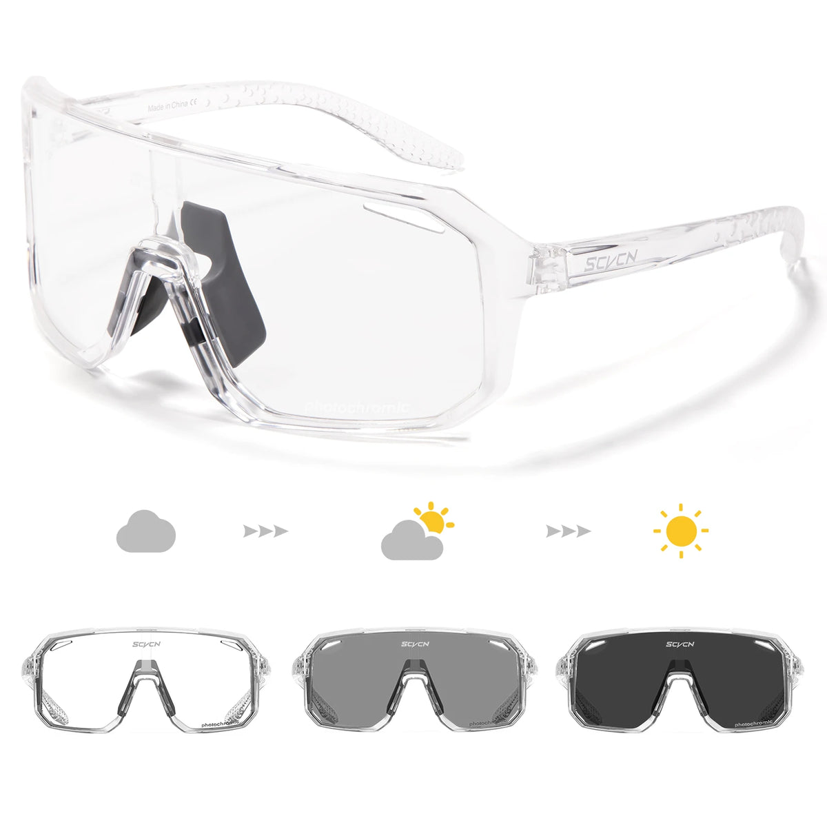 Gafas Ciclismo Fotocromáticas SCVCN UV400 Hombre Mujer Deportivas - Corporación Turística
