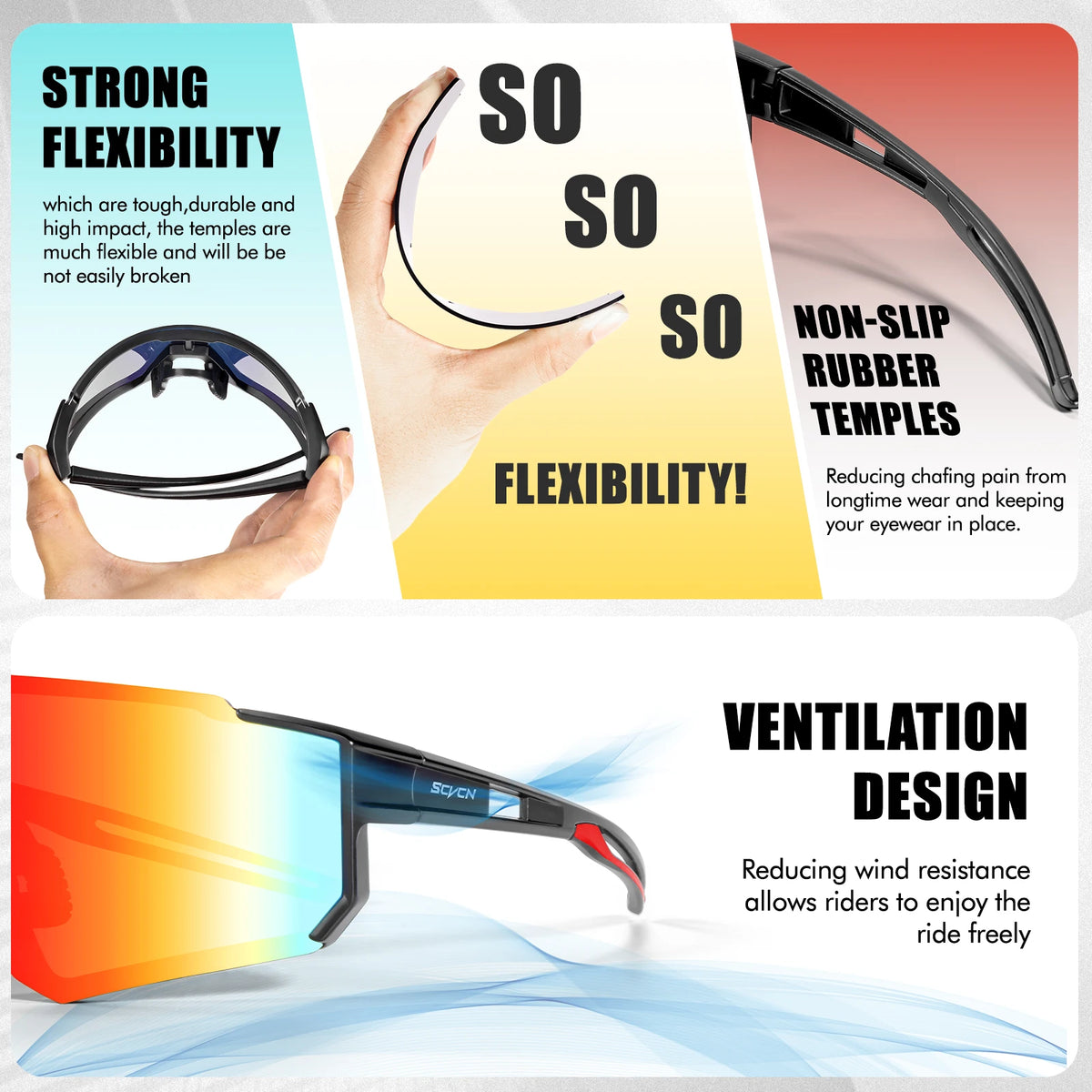 Gafas Ciclismo SCVCN UV400 Deportivas Montaña Hombre Mujer - Corporación Turística