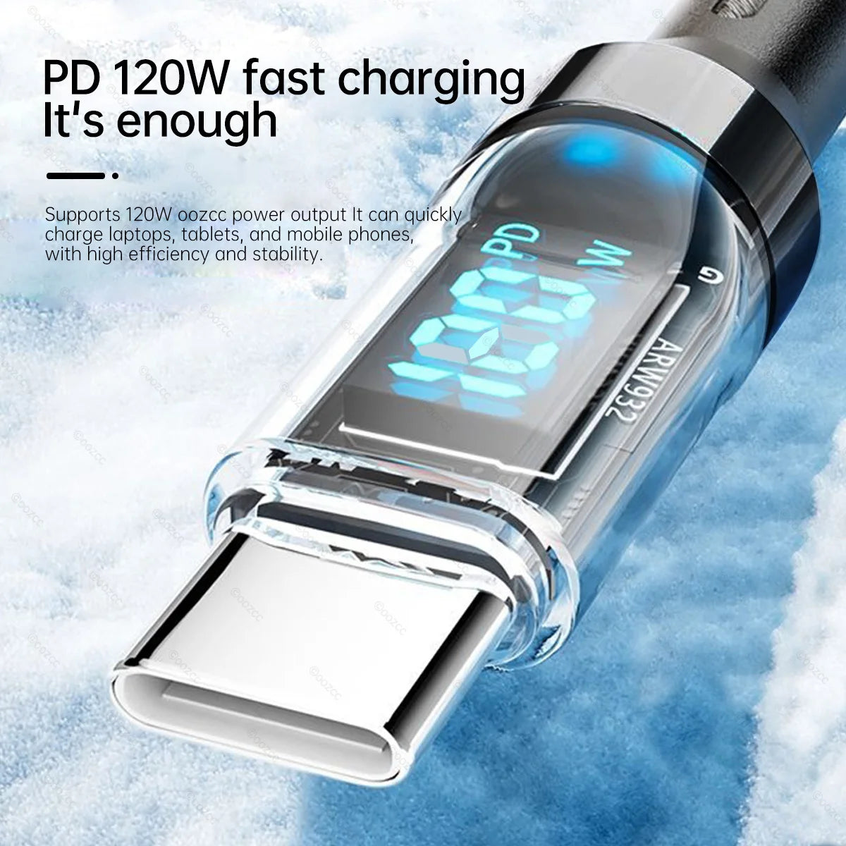 OOZCC Cable USB-C a Lightning 120W Carga Rápida MFi - Corporación Turística