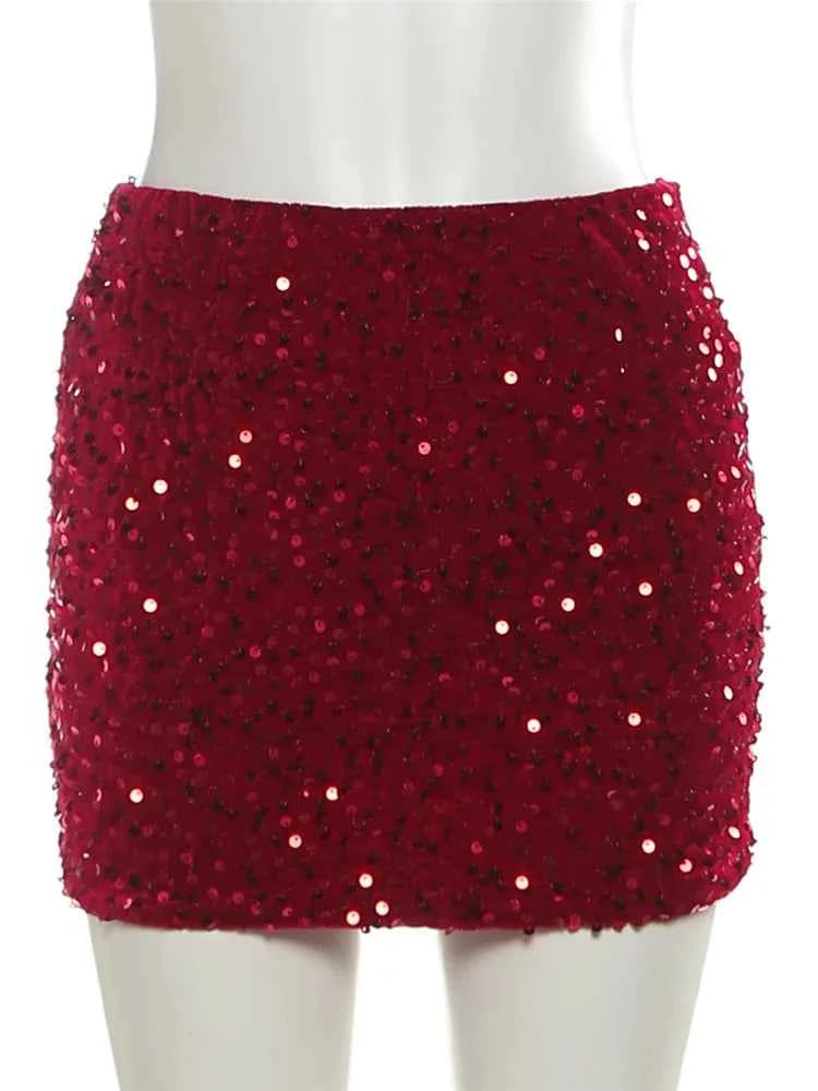 Falda Lentejuelas Sisterlinda Sexy Otoño Ajustada Mini Club