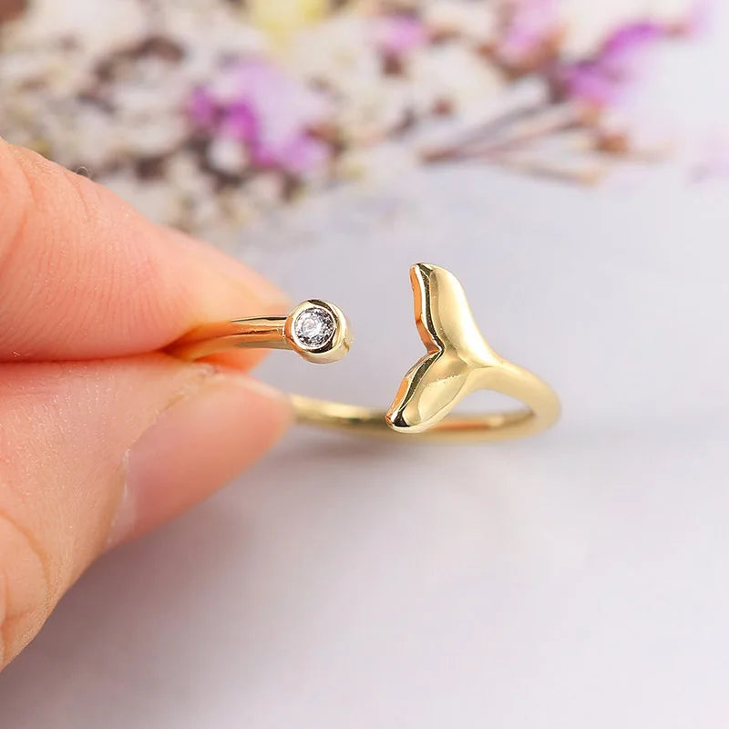 Anillos Mariposa y Sirena Ajustables Mujer | StoneAge | Baño Oro 14K - Corporación Turística
