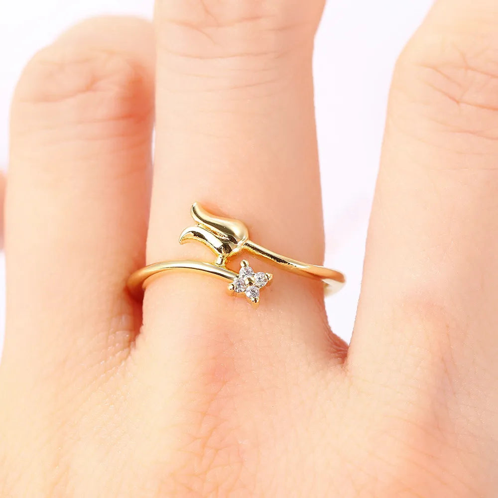 Anillos Mariposa y Sirena Ajustables Mujer | StoneAge | Baño Oro 14K - Corporación Turística