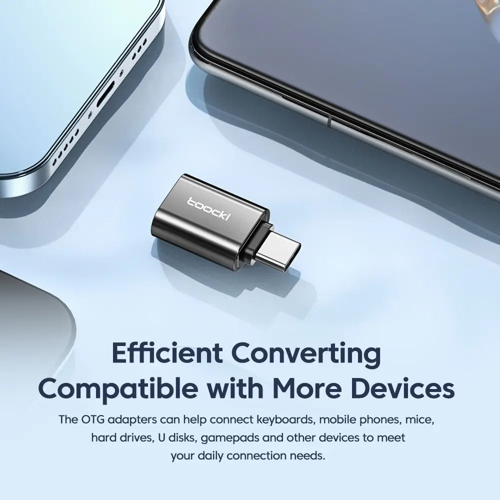 Adaptador USB-C Macho a USB-A Hembra Toocki: Conexión Rápida