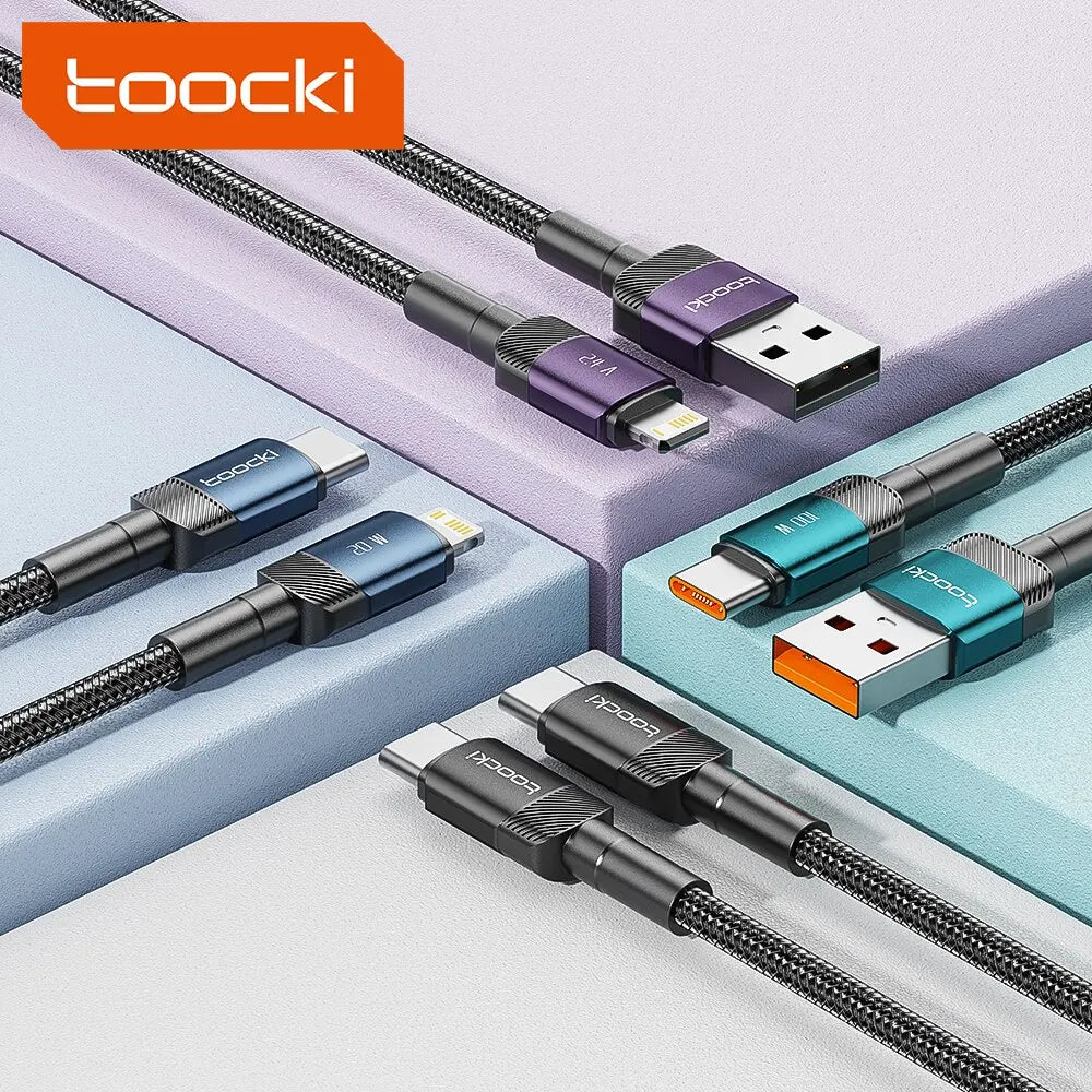 Cable USB-C Carga Rápida Toocki 100W PD - Conector Lightning/Tipo-C