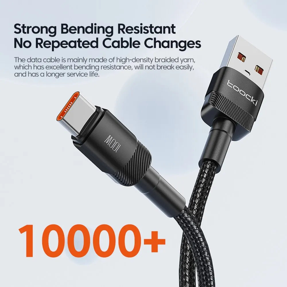 Cable USB-C Carga Rápida Toocki 100W PD - Conector Lightning/Tipo-C