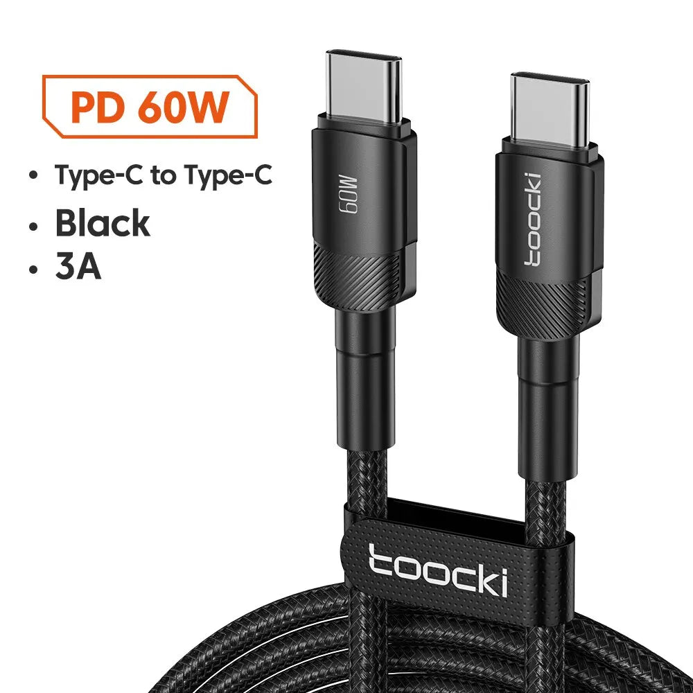 Cable USB-C Carga Rápida Toocki 100W PD - Conector Lightning/Tipo-C