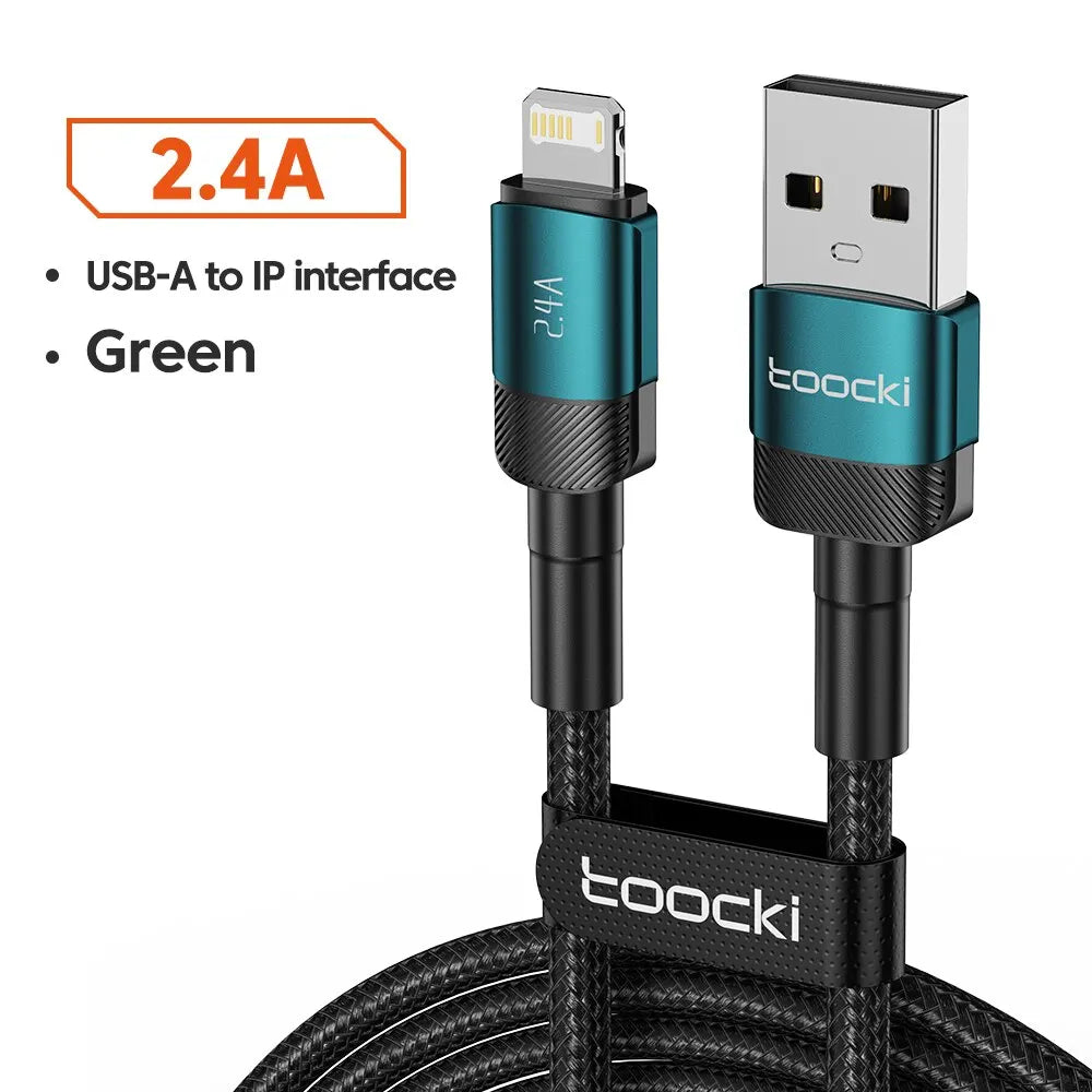 Cable USB-C Carga Rápida Toocki 100W PD - Conector Lightning/Tipo-C